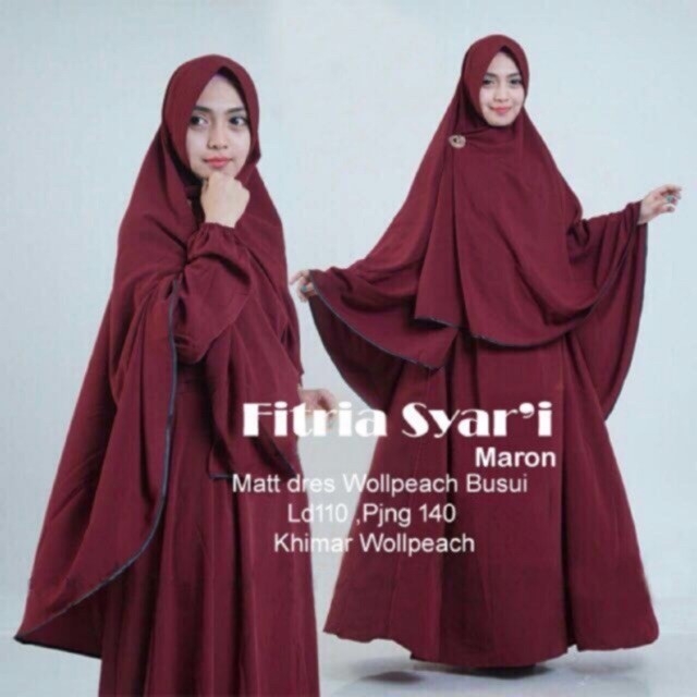 Gamis Muslim Fitria Syari - Maroon