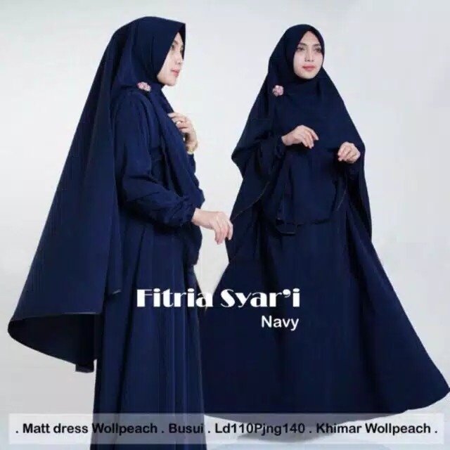 Gamis Muslim Fitria Syari - Navy