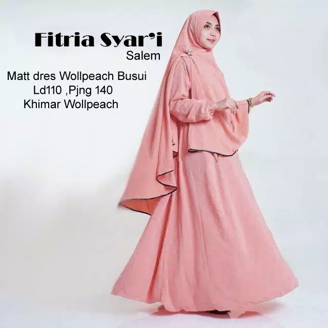Gamis Muslim Fitria Syari - Pink Salem