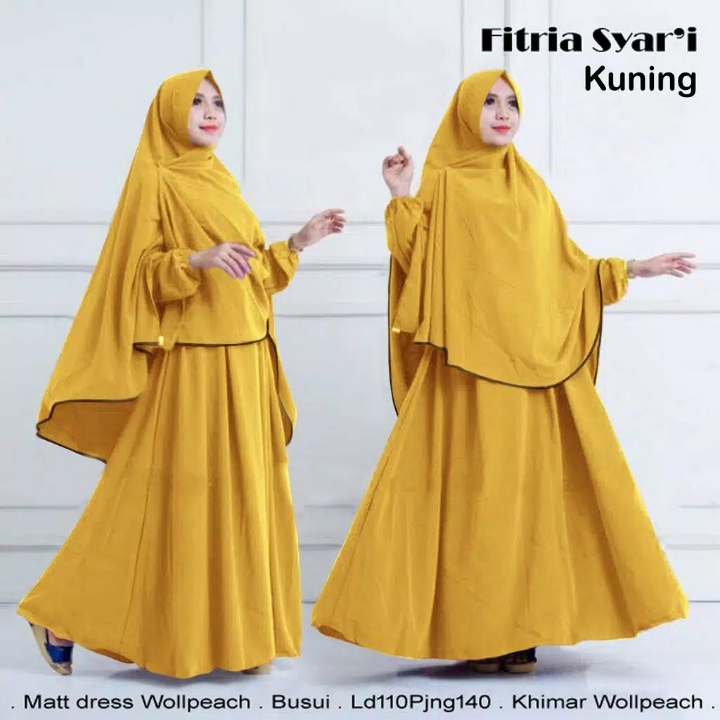 Gamis Muslim Fitria Syari -Kuning