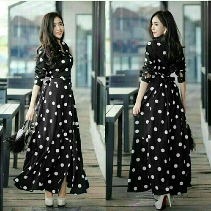 Gamis Polka Black