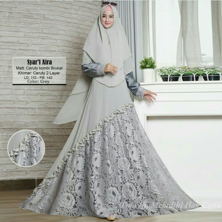 Gamis Syari Aira Grey