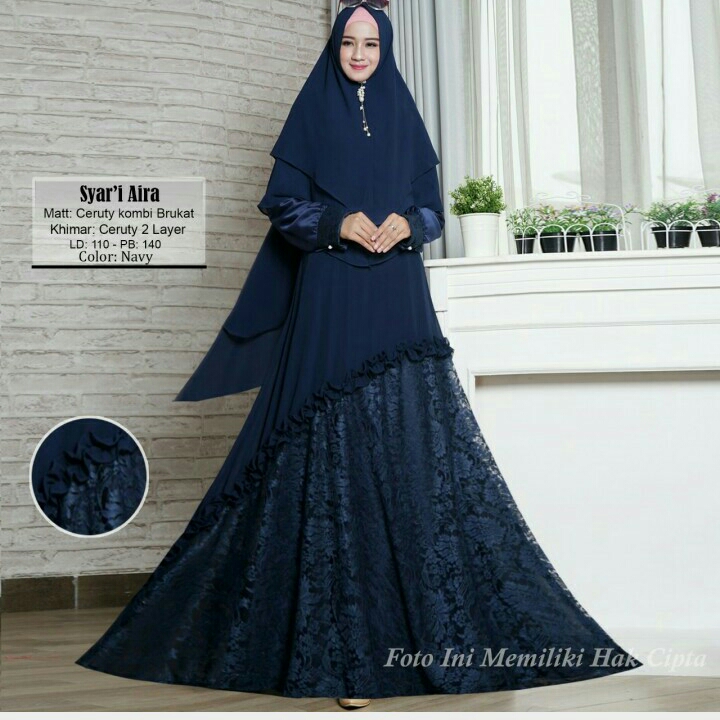 Gamis Syari Aira Navy