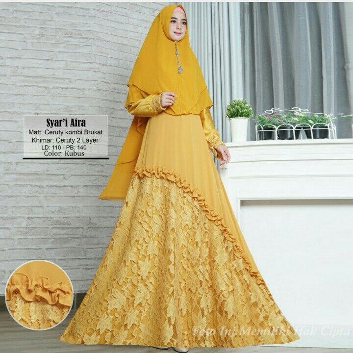 Gamis Syari Aira Yellow