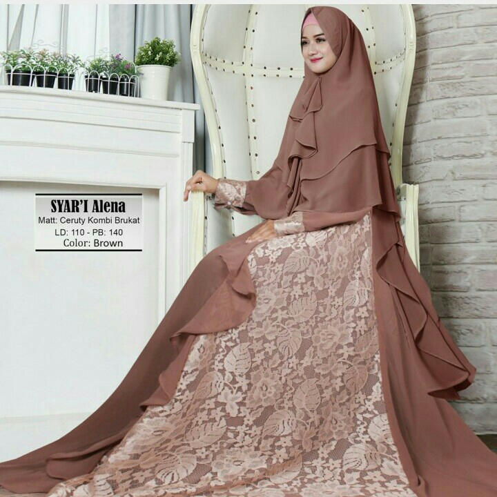 Gamis Syari Alena Brown