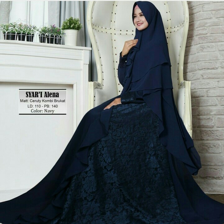 Gamis Syari Alena Navy