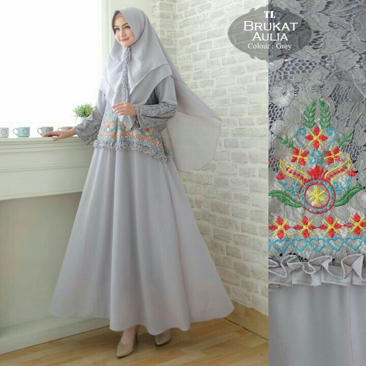 Gamis Syari Aulia Grey