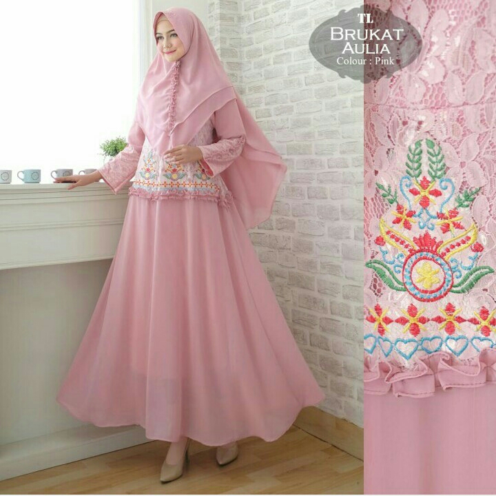 Gamis Syari Aulia Pink