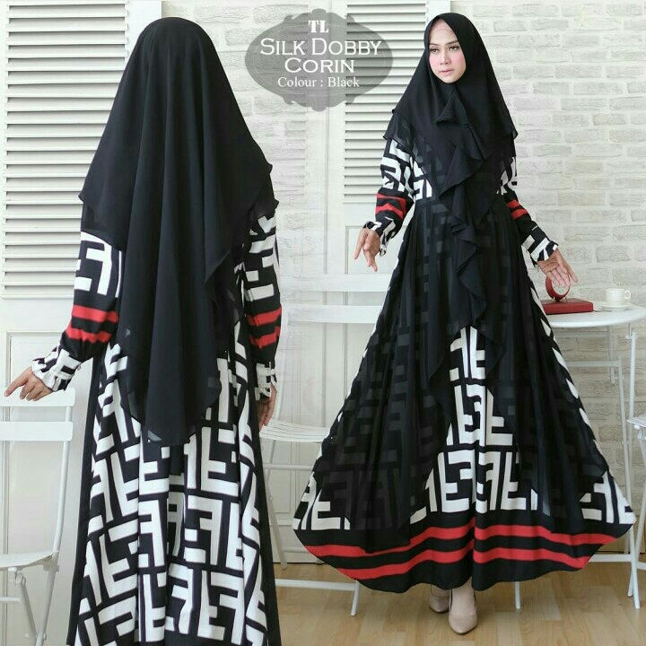 Gamis Syari Corin Black