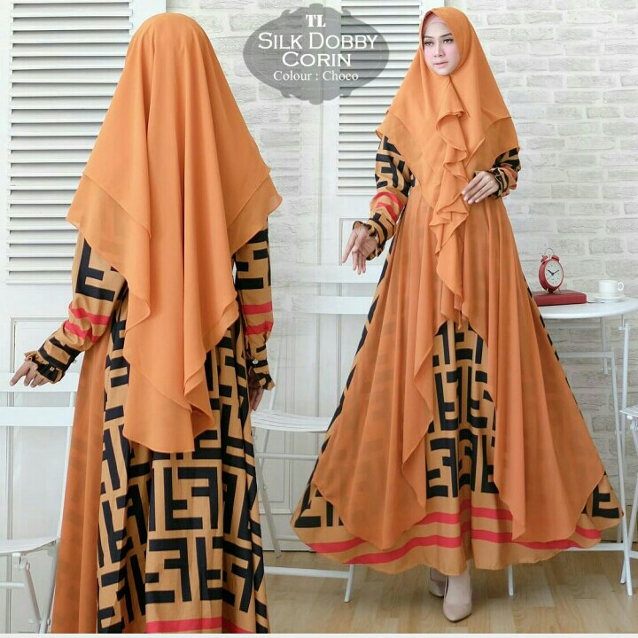 Gamis Syari Corin Choco