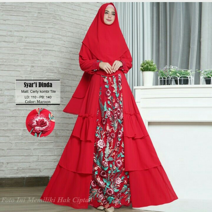 Gamis Syari Dinda Red