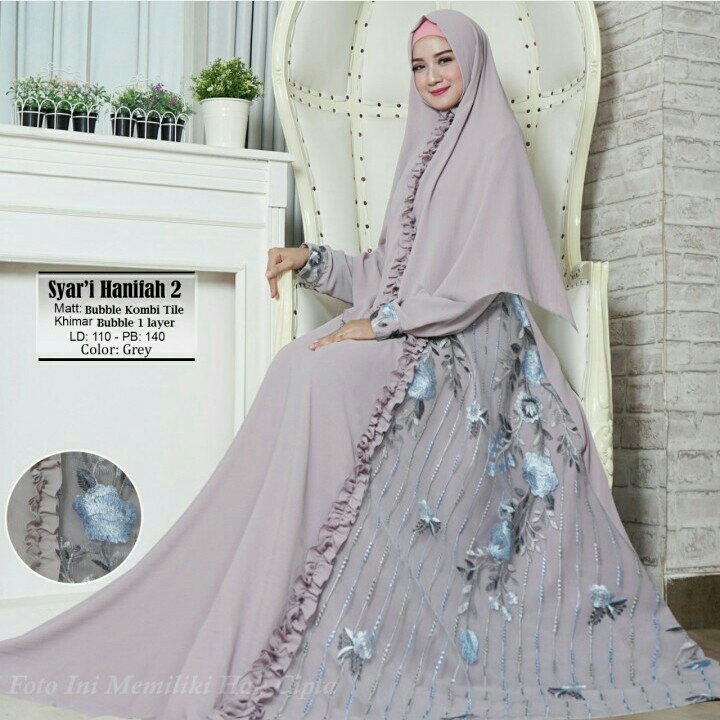 Gamis Syari Hanifah Grey