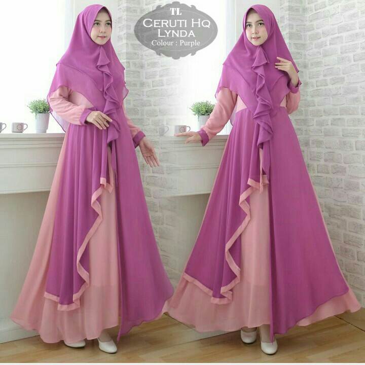 Gamis Syari Lynda Purple