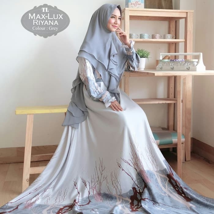 Gamis Syari Max-Lux Riyana GREY Premium