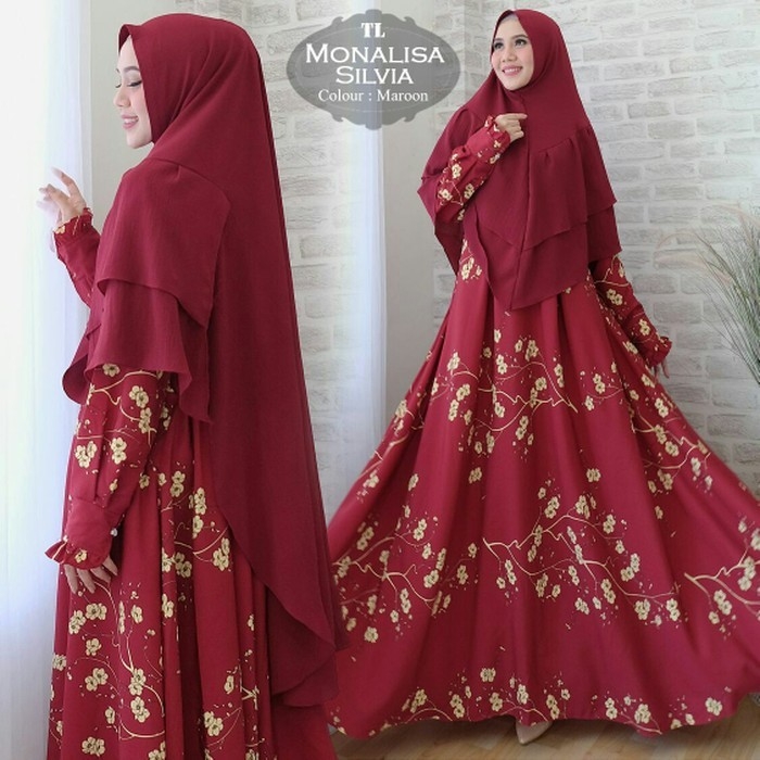 Gamis Syari Monsi MERAH Premium