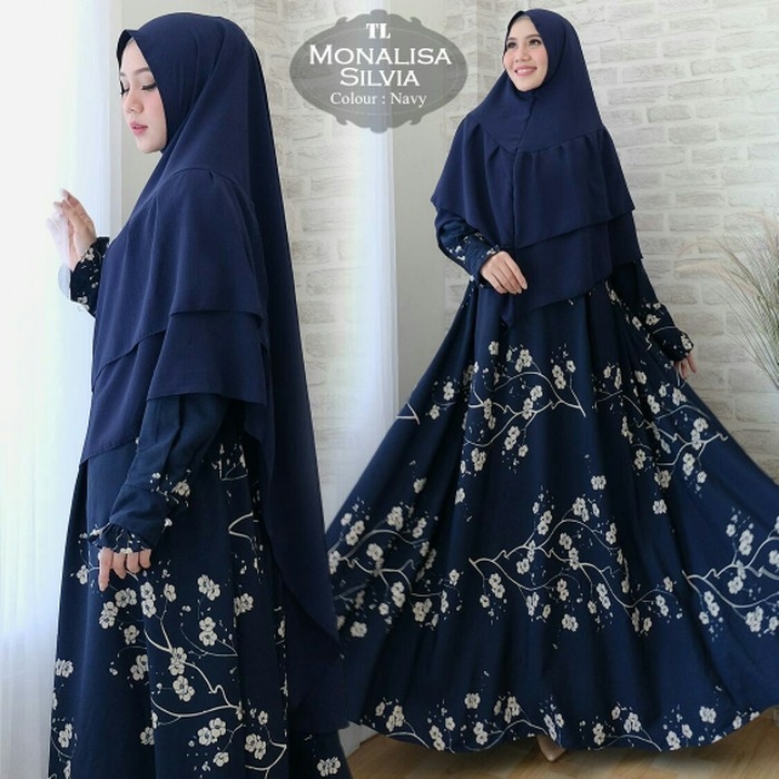 Gamis Syari Monsi NAVY Premium