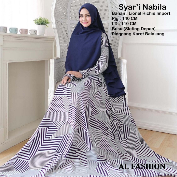 Gamis Syari Nabila NAVY Premium