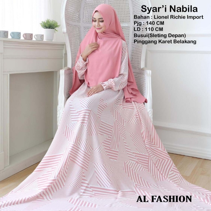 Gamis Syari Nabila PINK Premium