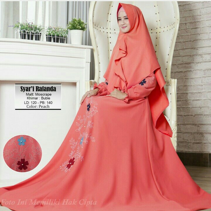 Gamis Syari Rafanda Peach