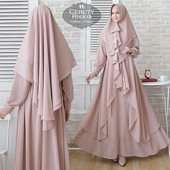 Gamis Syari Rikaya 2in1 DUSTY Premium