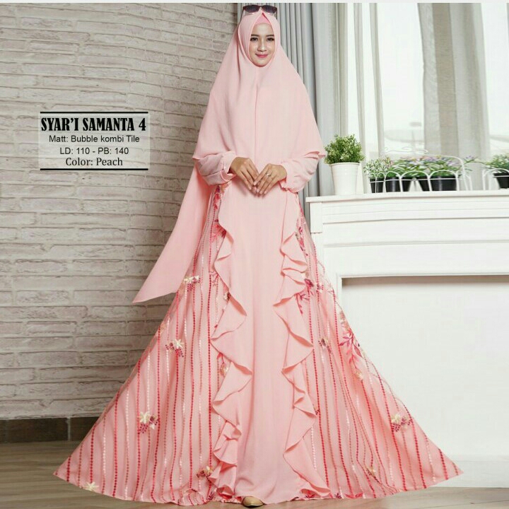 Gamis Syari Samanta Peach