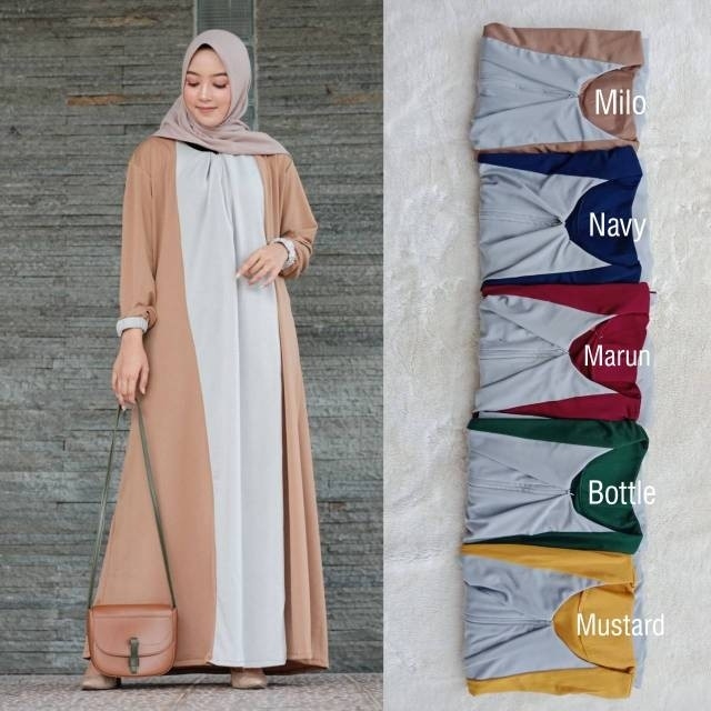 Gamis dinar ori alice material lemon skin