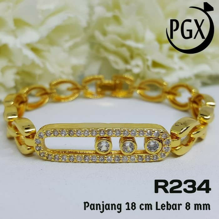 Gelang Berlian Mewah Terbaru - Perhiasan Xuping Lapis Emas - R234