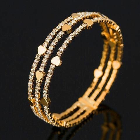 Gelang big yellow gold heart women