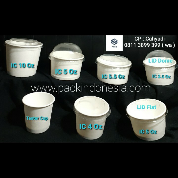 Gelato Cup size 5oz isi 100pcs dengan tutup