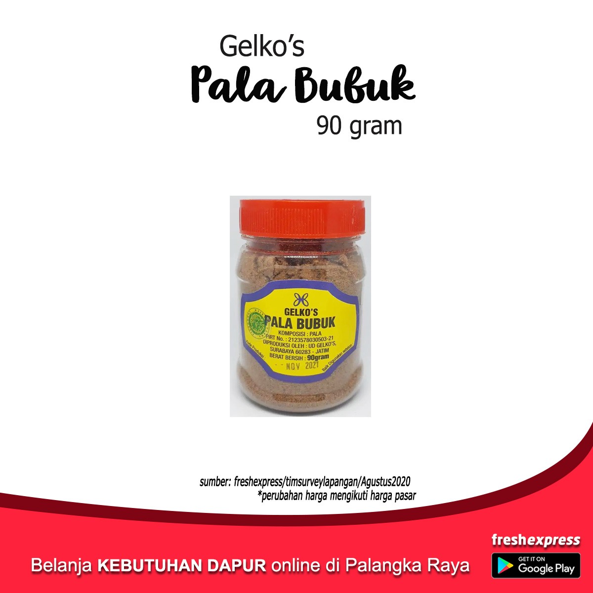 Gelkos  Pala Bubuk 90 Gram