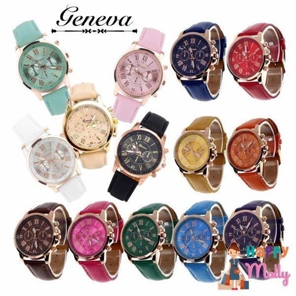 Geneva Fashion Leather Jam Tangan Wanita Biru Muda 2