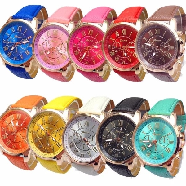 Geneva Fashion Leather Jam Tangan Wanita Biru Muda 3
