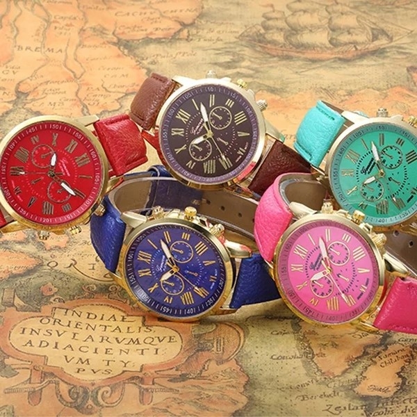 Geneva Fashion Leather Jam Tangan Wanita Biru Muda 4