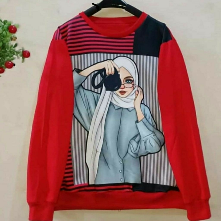 Gladsy Sweater Rajut Wanita Scuba Printing