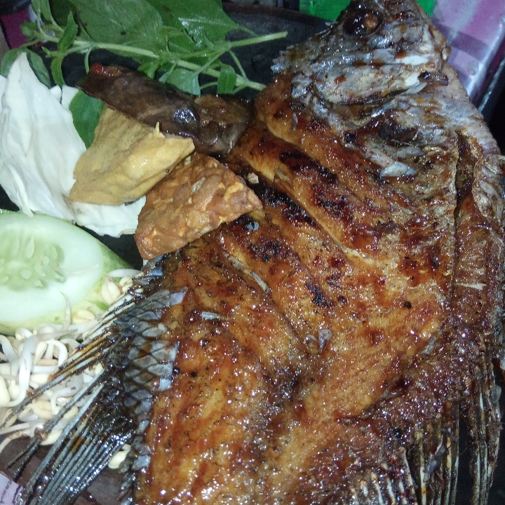 Gurame Bakar Besar Tempe Tahu Terong Lalapan Sambel