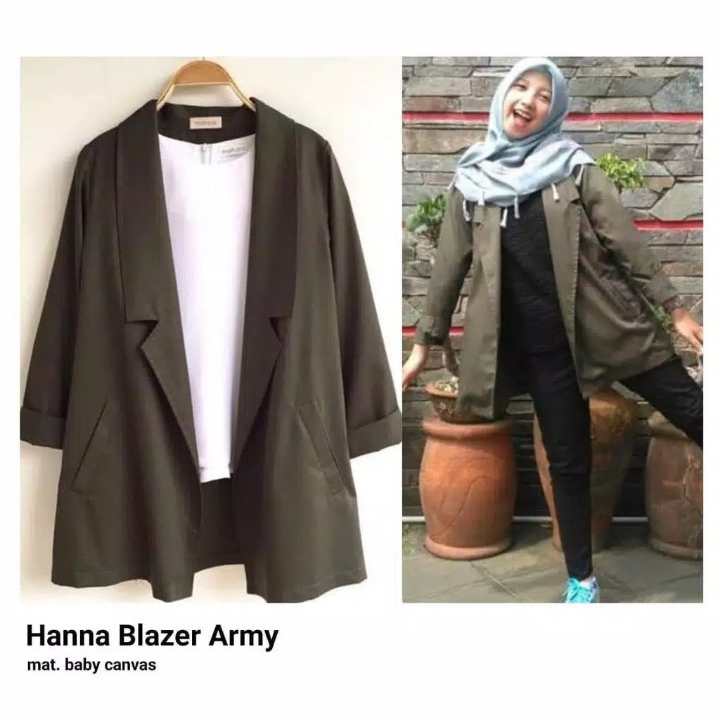 HANNA BLAZER  BAHAN BABY CANVAS PREMIUM  TERSEDIA 9 WARNA  FLZ009