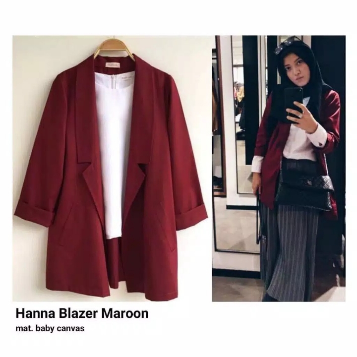 HANNA BLAZER  BAHAN BABY CANVAS PREMIUM  TERSEDIA 9 WARNA  FLZ009 2