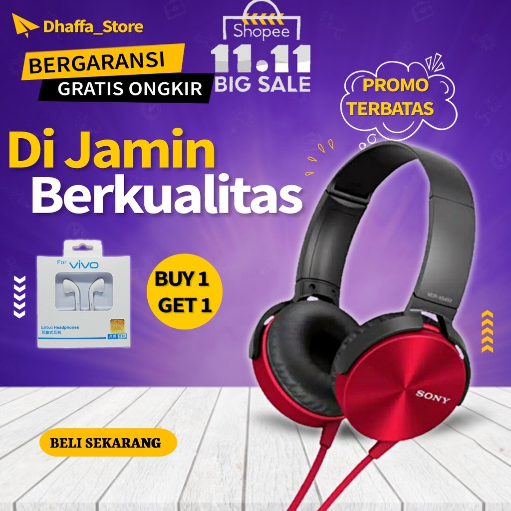 HEADPHONE SONY EXTRA BASS EARPHONE HENSET ORIGINAL HEDPHONE