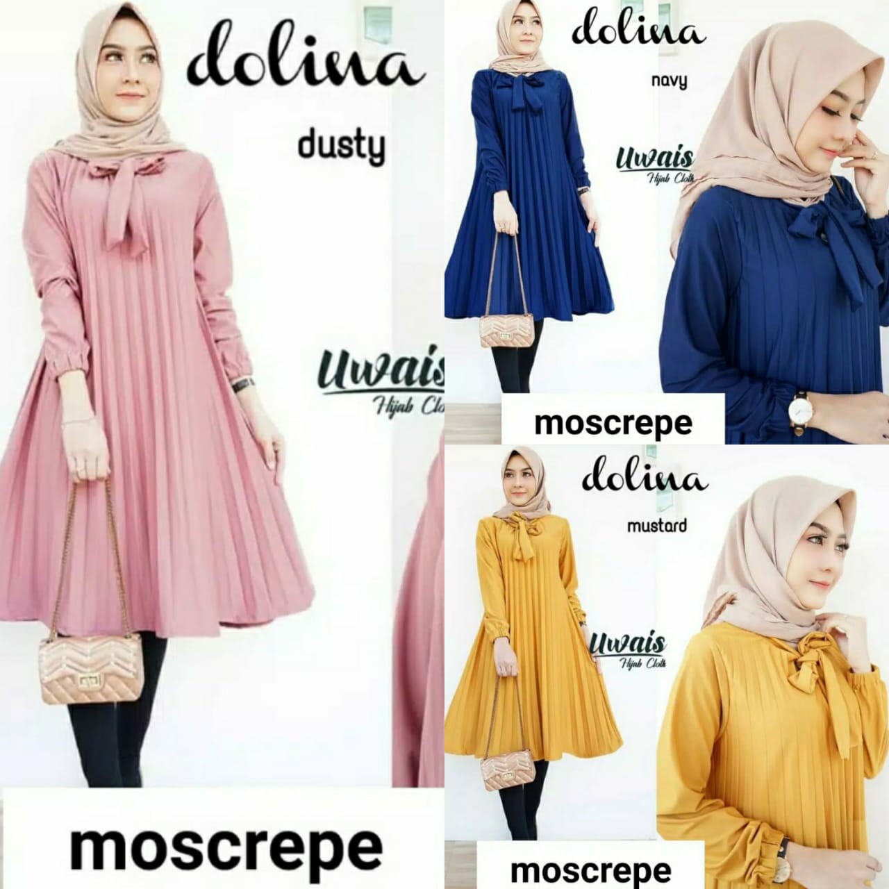 HIJAB DOLINA BAHAN MOSCREPE MURAH