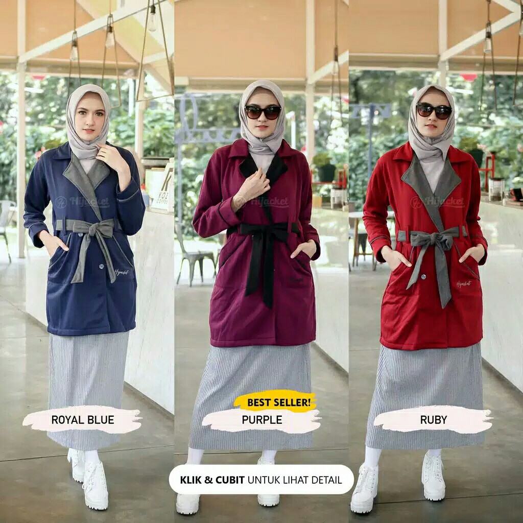 HIJACKET ELNARA  JAKET MUSLIMAH  JAKET SYARI jaket wnita