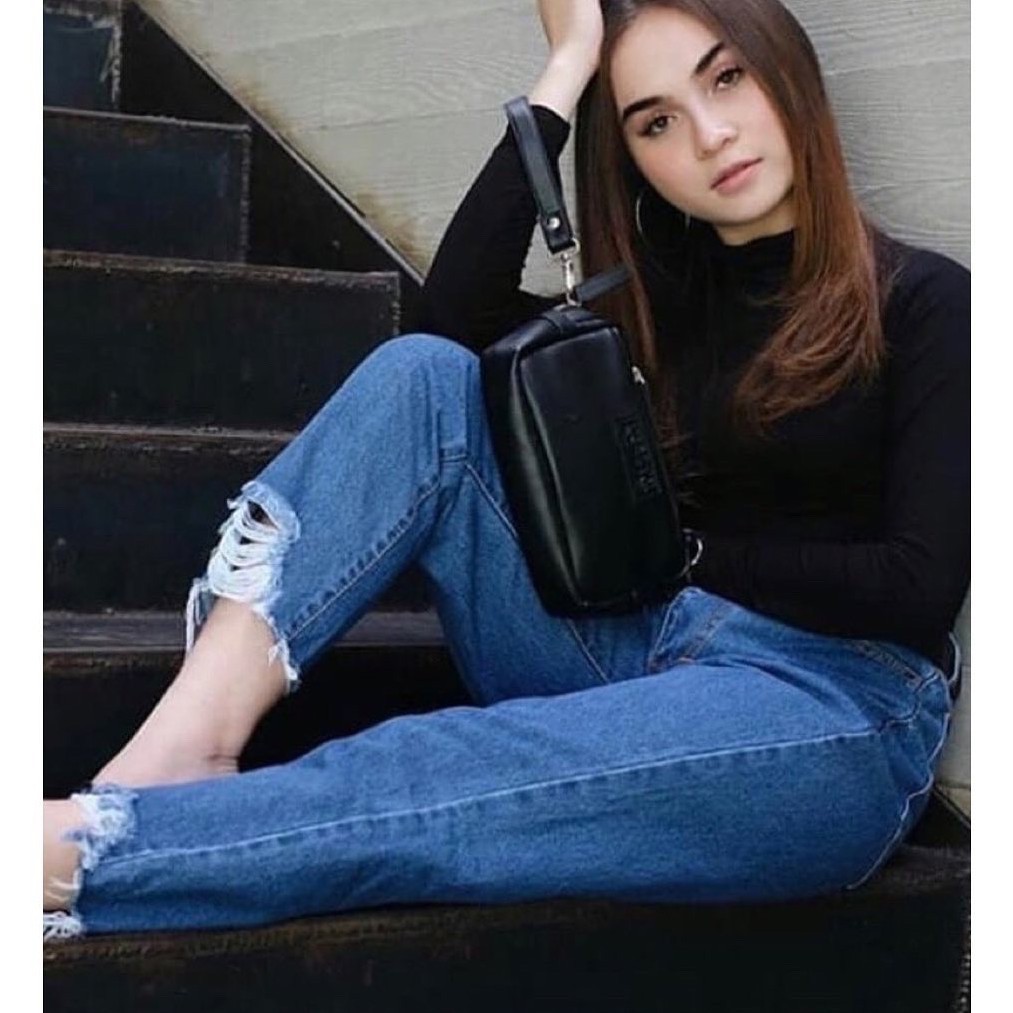 HOLLY BAGY JEANS SOBEK NEW WANITA 4