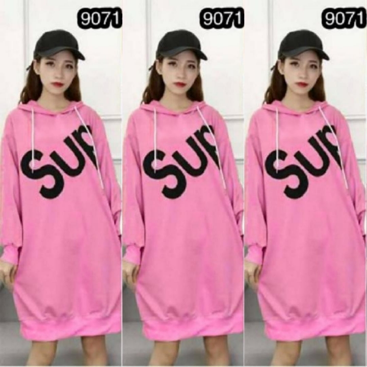 HOODIE DRESS SUP PINK