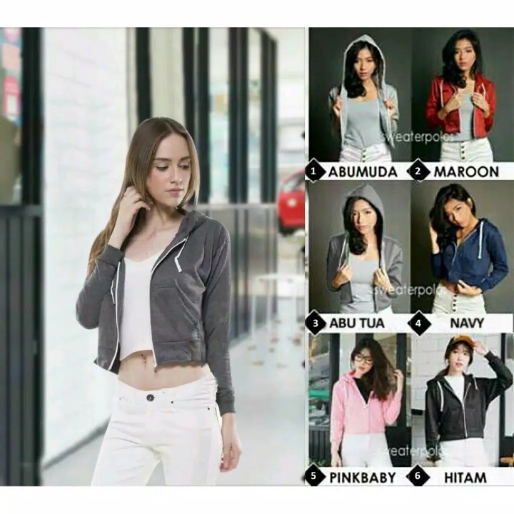 HOODIE JAKET CROP TOSCA