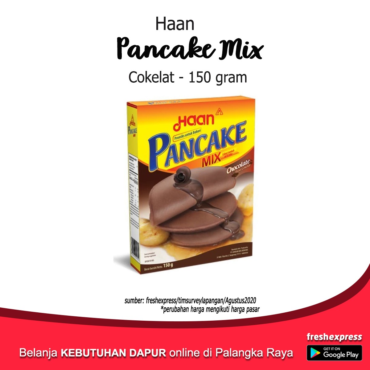 Haan Pancake Mix Cokelat 150 Gram