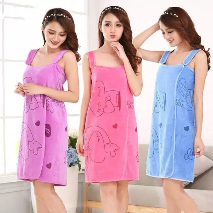 Handuk Baju Motif Dewasa  Wearable Towel  Handuk Multifungsi Kimono