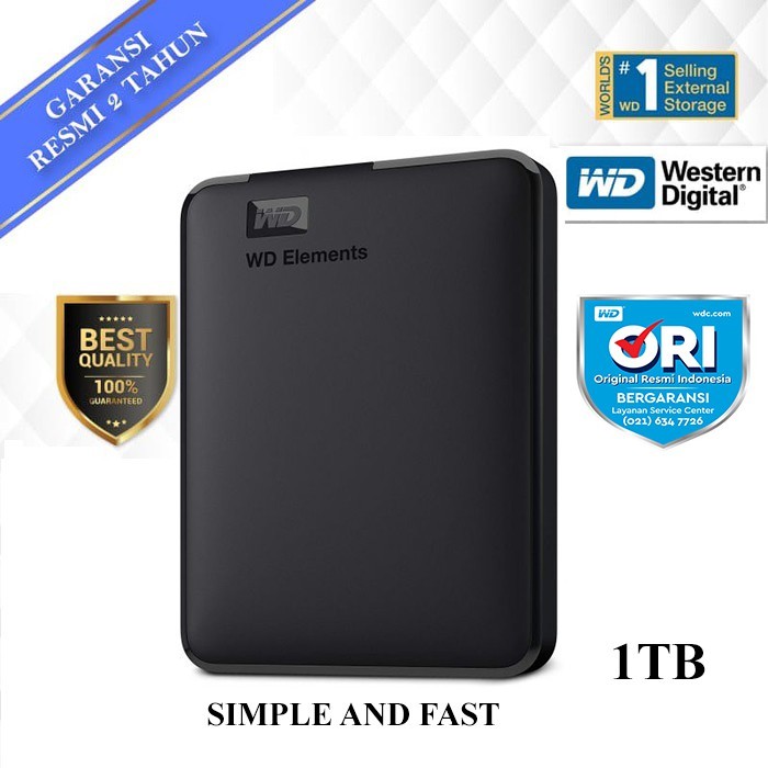 Harddisk Eksternal Western Digital  Elements 1TB WD