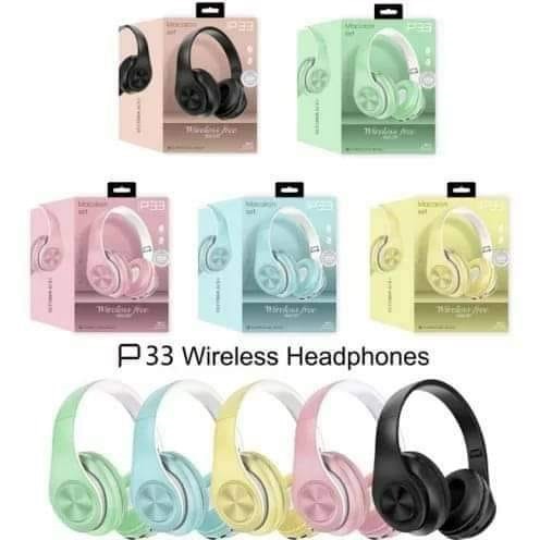 Headphone Bluetooth P33 Macaron Set