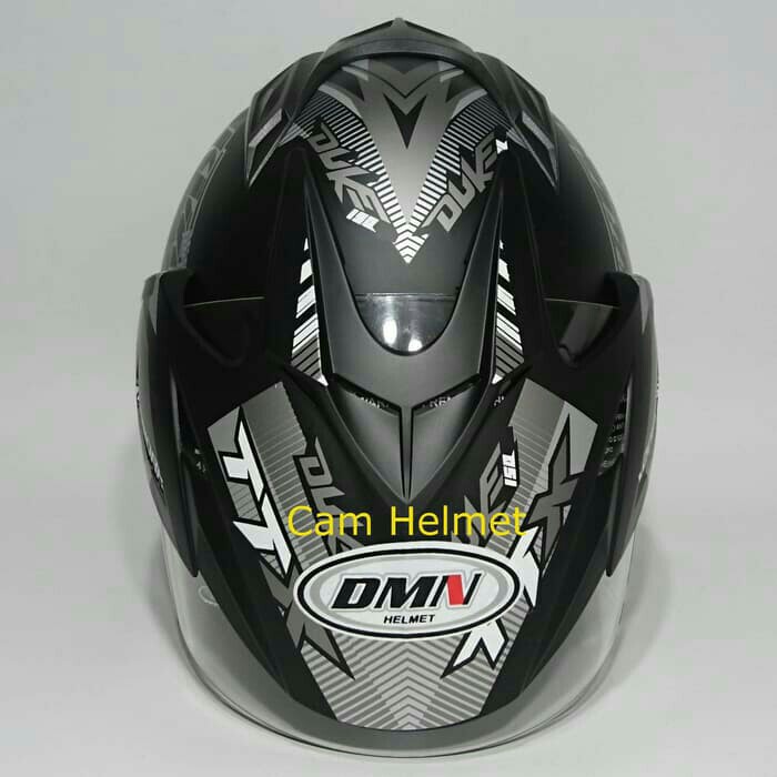 Helm 2 Kaca Double Visor Black Doff Abu Duke DMN 3