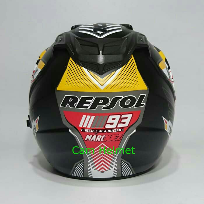 Helm 2 Kaca Double Visor Black Doff Marquez Repsol Honda DMN 3