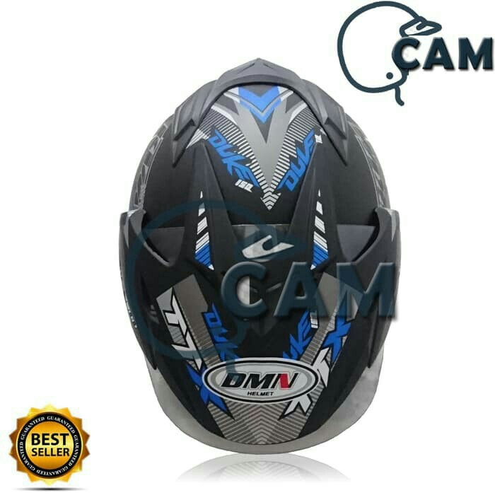 Helm 2 Kaca Double Visor Duke Black Doff Biru 4